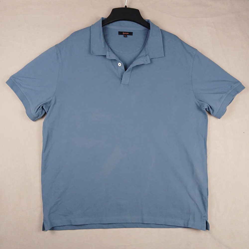 Quince XL Mens Polo Shirt FLAWS Pique Knit Faded 23x27 **Fits A Large **